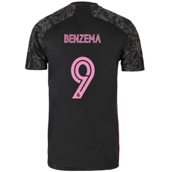 Camiseta Real Madrid 3ª Kit NO.9 Benzema 2020 2021 Negro